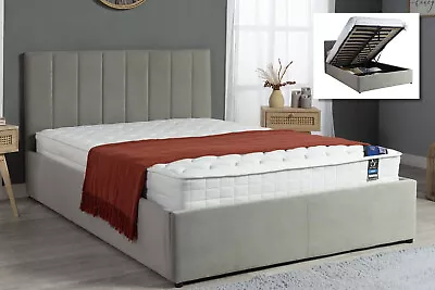 Ottoman Storage Bed Gas Lift Up Single Small Double 4ft6 King Size Velvet Frame • £189.99