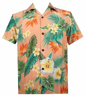 Hawaiian Shirt Mens Flower Leaf Beach Aloha Party Casual Holiday Short Sleeve • $14.99