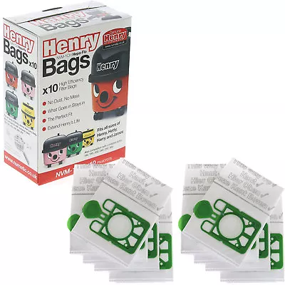 Pack Of 10 Numatic NVM 1CH Hepa-Flo Bags Henry • £12.45