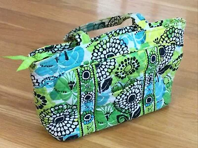 Vintage Vera Bradley Purse LIMES UP Neon Green Satchel Tote Bag Quilted Purse • $19.99