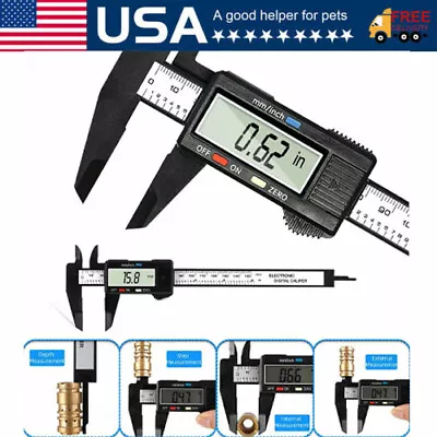 6  150mm Digital Caliper Micrometer LCD Gauge Vernier Electronic Measuring Ruler • $7.18