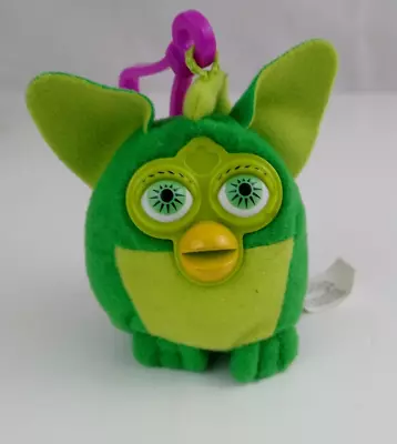 2000 McDonalds Furby Toy Green And Light Green Plush Clip Keychain • $4.99