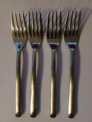 4 Mikasa Satin Wave Forged Stainless Dinner Forks Flatware • $27.99