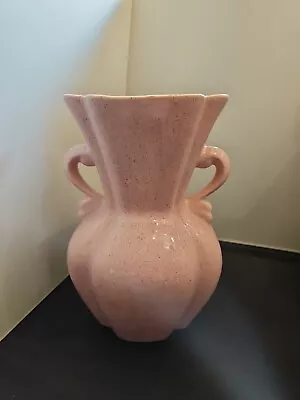 McCoy Vintage Double Handled Vase In Pink With Speckles • $16.99