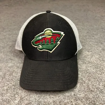 Minnesota Wild Mens Hat Cap Snapback Black White Trucker 47 Hockey NHL Logo • $18.98
