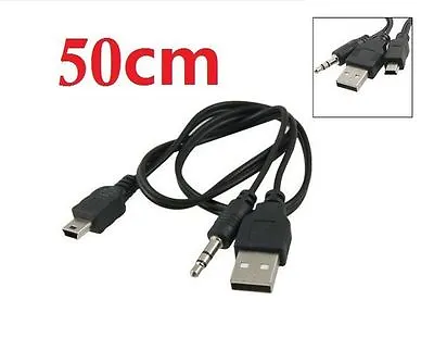 Mini B USB 5-Pin To 3.5mm AUX Audio MP3 MP4 Charge Cable Speaker Adapter Cord AU • $5.87