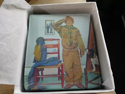 Dm Scout Bsa Norman Rockwell Art  Can't Wait  Wallet Brown & Bigelow Regular !!! • $5.95