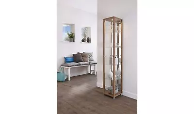 1 Glass Door Display Cabinet - Light Oak • £143.99