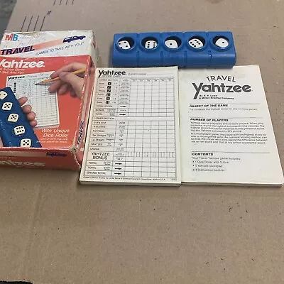 Vintage Travel Yahtzee Game 1986 Milton Bradley Complete Original Box & Manual • $11.99