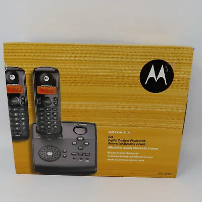 Motorola E34 Digital Cordless Phone With Answering Machine - Two Handsets • $30