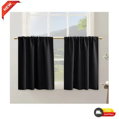 RV Camper Curtains For Travel Trailers Black Cafe Tier Blackout Short Curtain • $21.42
