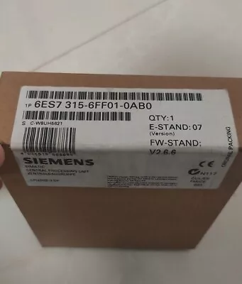 New Siemens SIMATIC S7-300 6ES7315-6FF01-0AB0 6ES7 315-6FF01-0AB0 • $368.16