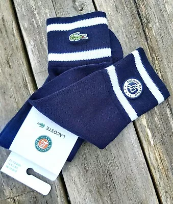 LACOSTE Roland Garros NAVY Cushioned SOCKS 7.5-11 41-46 Tennis RA9292-00 LacBox • £33.50