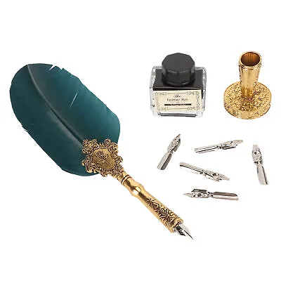 Quill Pen Set Easy To Use Quill Pen And Ink Set Writing Smoothly Retro Style • £14.84