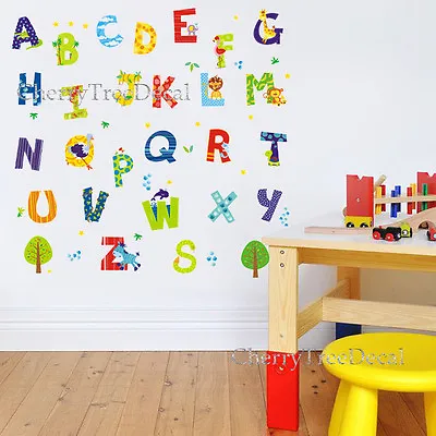 £4.19 • Buy Alphabet ABC Nursery Wall Art Decal Stickers Boy Girl Baby Child Kids Decor 52pc