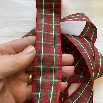 Tartan Ribbon Trim Double Sided Clothing Christmas Decorations 35mm X 2 Metres • £1.80