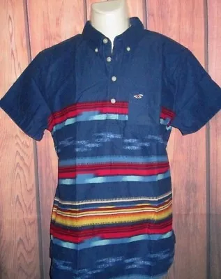 Mens Hollister Short Sleeve Half Button Shirt Size M • $28.90