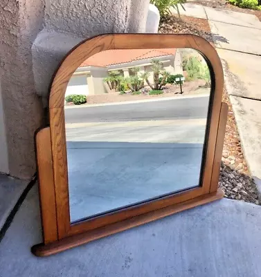 Oak Dresser Top Mirror (with Base) - For Pick Up Only (No Shipping) • $45