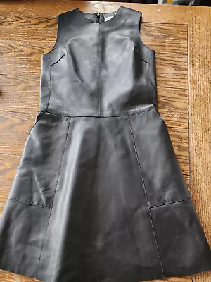G. Label By Goop Leather Black Leather Sleeveless Dress Sz 2 • $125