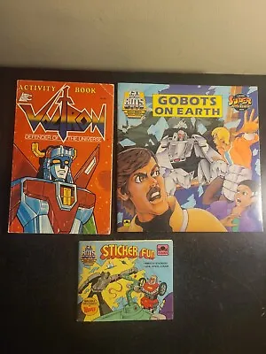 Lot Of 3 Vtg 80s Kids Books 2 Gobots 1 Voltron Activity Book Gobots Sticker Fun • $12