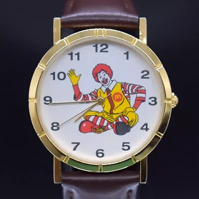 Vtg RONALD MCDONALD Promotional Watch MC&T Europa Leather NEW BATTERY & BAND • $53.20