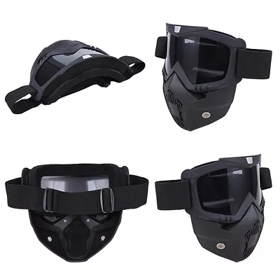 New Detachable Goggles Face Mask Modular Motorcycle Shield Helmet Riding Eyewear • $12.34