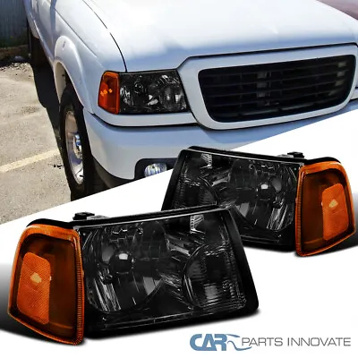 $67.95 • Buy Fits 01-11 Ford Ranger Pickup Truck Smoke Headlights+Amber Lens Corner Lamps L+R