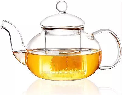 Cobesyood Small Glass Teapot With InfuserTea Pot Stovetop Safe Blooming • $19.92