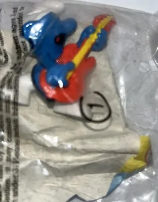 RARE Vintage 1996 Series  1  2.25  McDonald's EUROPE PVC Guitar Smurf Unopen • $6.99