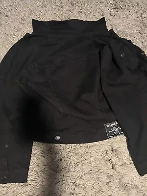 True Religion Mens Denim Trucker Jacket Small Black  • $45