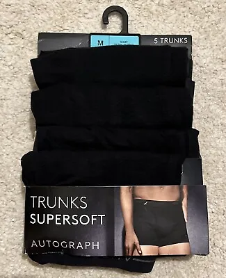 Marks & Spencer Autograph Supersoft 5pack Trunks Black Size M RRP £38 • £26.99