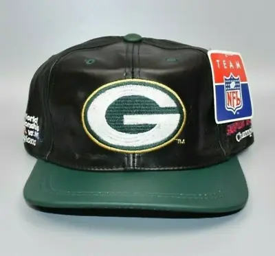 Green Bay Packers Vintage Super Bowl Champions Leather Strapback Cap Hat - NWT • $29.95