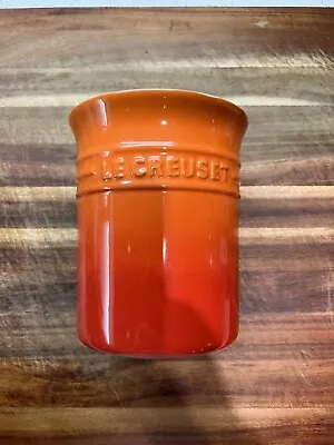 Le Creuset Stoneware Utensil Storage Jar Crock 1.1L Ombre Volcanic Orange - VGC • £19.95