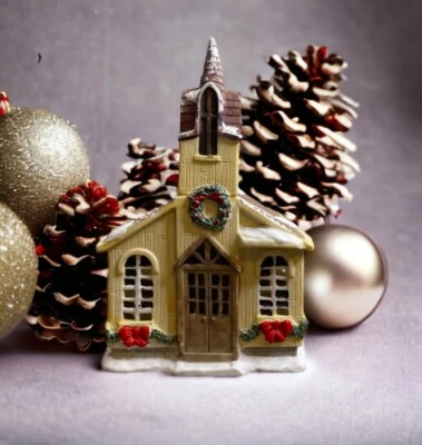 $19 • Buy Rex And Lee Christmas Village Church 1991 Lighted Porcelain Ceramic Vintage