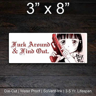 F*** Around And Find Out Anime Girl Slap Sticker Vinyl Sticker Car Decal  • $7.77