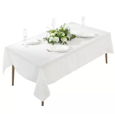 Rectangle Tablecloth 60 X 102 Inch White Tablecloth 6ft Rectangle Table Clo... • $20.43