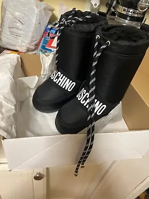 Black Moschino Kids Boots Size 4-41/2 Kids Brand New In The Box!! • $165