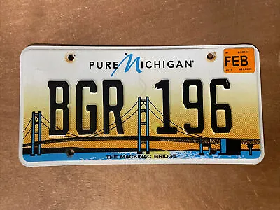 2019 Michigan License Plate Mackinac Bridge # BGR 196 • $24.99