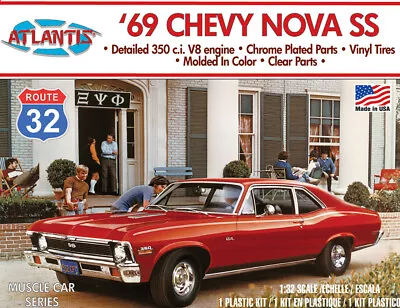 Atlantis 1969 Chevy Nova SS 1:32 Scale Model Car Kit 006 • $16.49