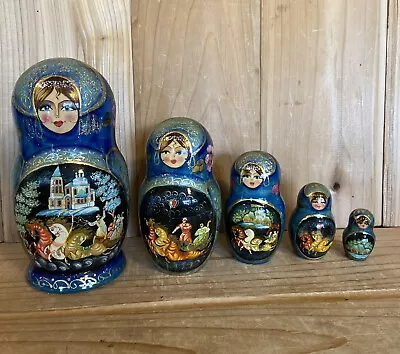 Russian Nesting Matryoshka Dolls 5 PIECE SET Handpainted • $22