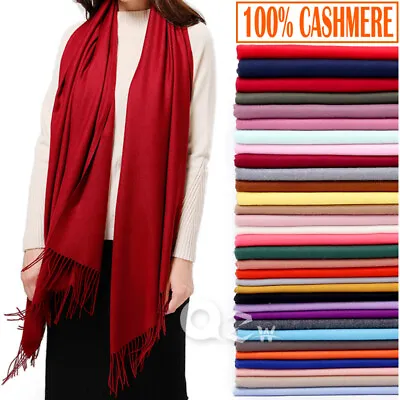 $11.99 • Buy Womens Mens 100% Cashmere Scotland Oversized Blanket Wool Scarf Shawl Wrap Solid