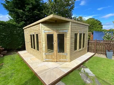 Garden Shed Corner Summer House Tanalised Super Heavy Duty 16x10 19mm T&g. 3x2 • £4025