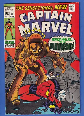 Captain Marvel  #18 1969 Yon-Rogg Mandroid  Carol Danvers Gains Powers Sam Rosen • $28