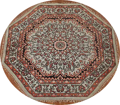 Exquisite Traditional Hand-Knotted Heriz Serapi Indian Wool 6x6 Ft Octagon Rug • $515.81