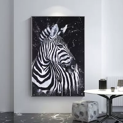 Animal Zebra Black And White Canvas Poster Canvas Painting Canvas Wall Art Print • $16.91