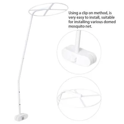 Adjustable Clip-On Mosquito Net Holder For Crib Canopy Rack Stand Set • £15.28