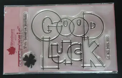 £2.25 • Buy 2 Packs -woodware  Huge Good Luck  &  18th Birthday  - 8 Clear Stamps