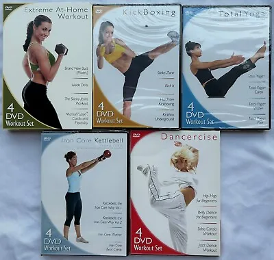 Exercise Videos: 20 DVD Set: Yoga Kickboxing Dancercise Kettlebell & More! • $15