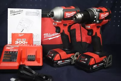 Milwaukee 18V 2-Tool Combo Kit 2850-20 1/4  Hex + 2801-20 1/2  Drill W/Two Batt • $159.99
