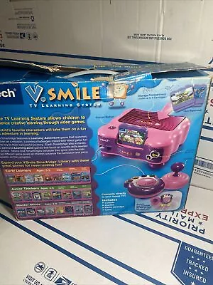 VTech V. Smile TV Learning System Game Console Controller Pink Game Original Box • $60